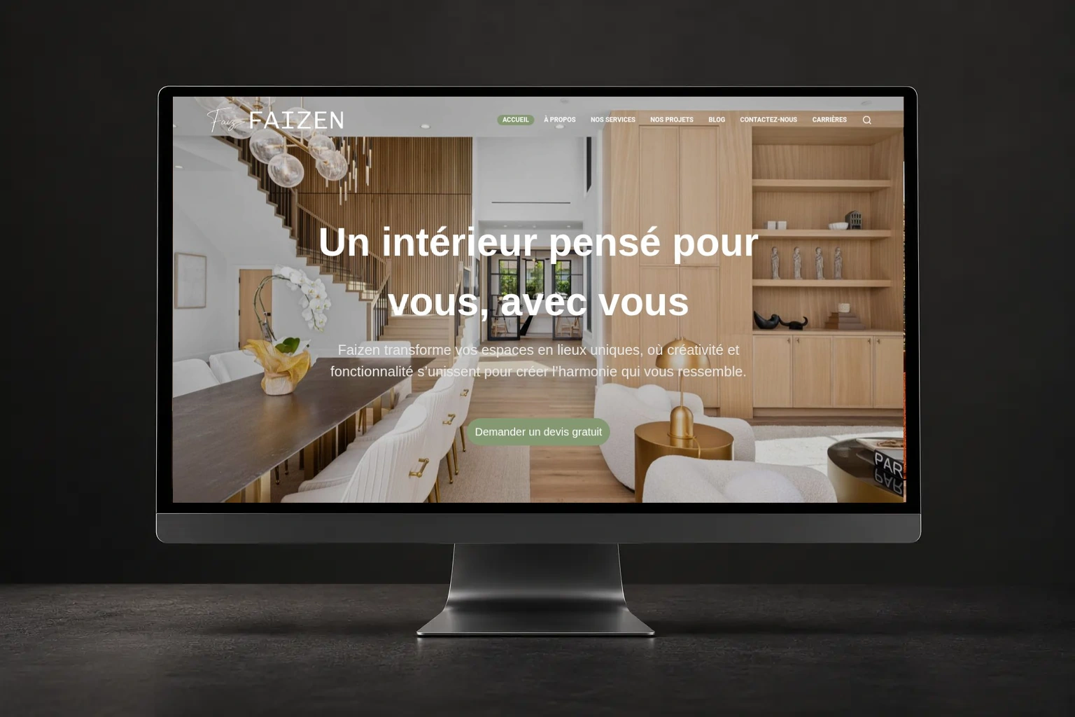 interior design website faizen by creastation