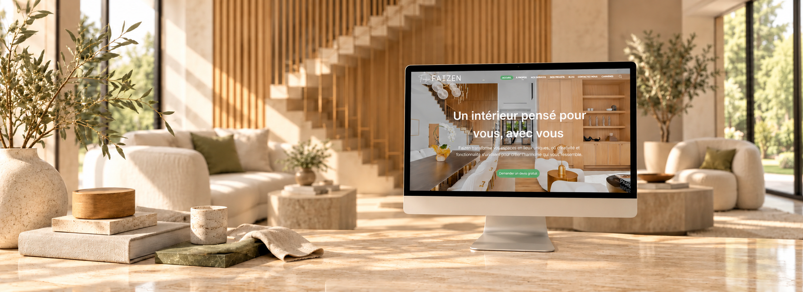 interior design website faizen by creastation